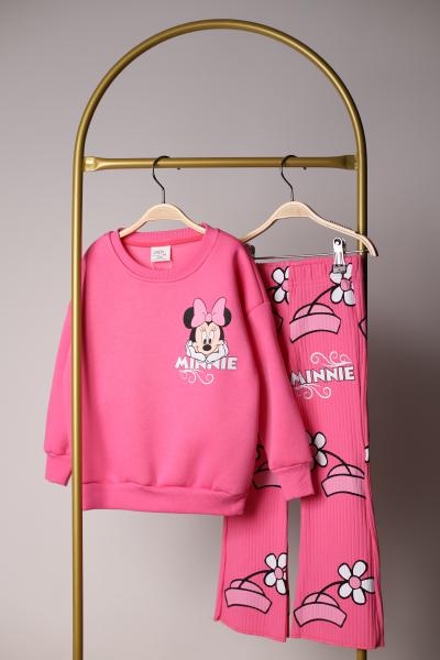 Pembe Minnie Mouse Sırt Baskılı Fitilli Takım