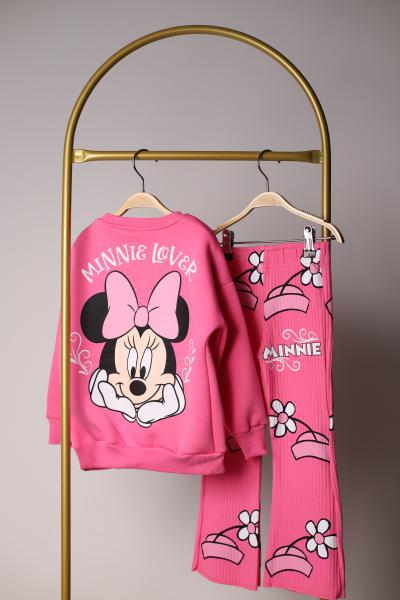 Pembe Minnie Mouse Sırt Baskılı Fitilli Takım