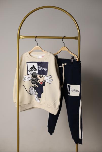 Lacivert Sporcu Mickey Logo Detaylı Eşofman Takımı