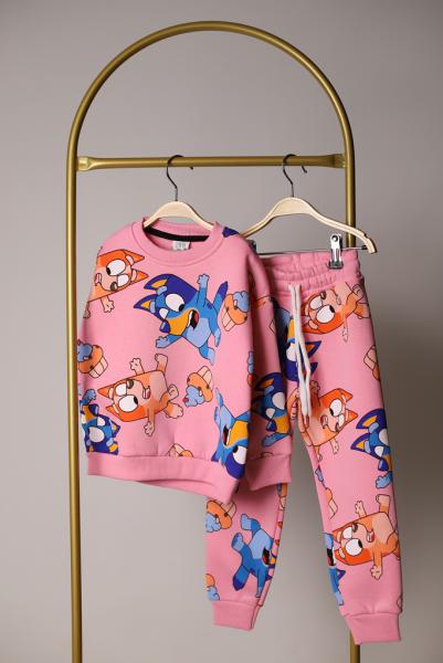 Pembe Bluey Figür Baskılı Eşofman Takımı