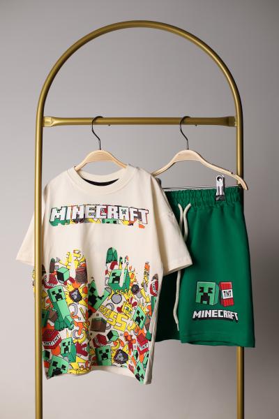 Minecraft TNT Yeşil Şortlu Takım
