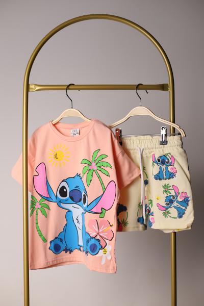 Stitch Pembe Şortlu Takım