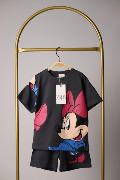 Antrasit Minnie Mouse Şortlu Takım