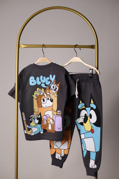 Antrasit Bluey Sırt Baskılı Eşofman Takımı