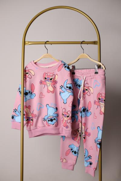 Renkli Stitch Figür Detaylı Eşofman Takımı