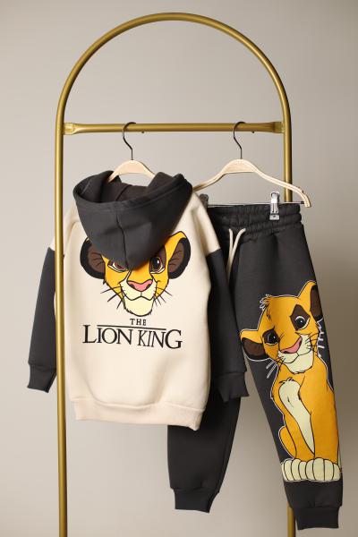 Siyah Kol Detaylı Lion King Eşofman Takımı