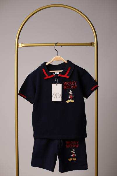 Polo Yaka Mickey Mouse Şortlu Takım