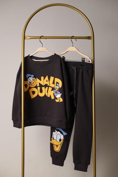 Donald Duck Kareli Sırt Baskılı Eşofman Takımı