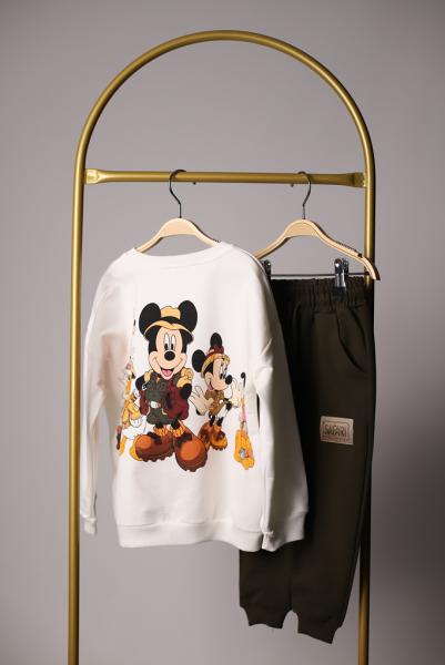 Sırt Baskılı Mickey Mouse Safari Eşofman Takımı