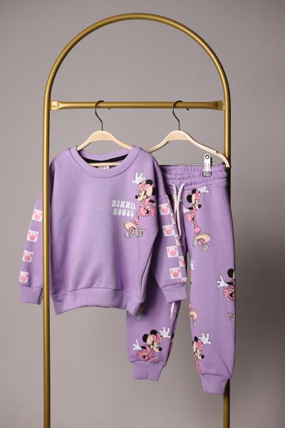 Mor Minnie Mouse Baskılı Eşofman Takımı