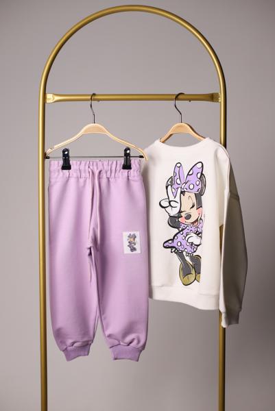 Sırt Baskılı Mor Minnie Mouse Eşofman Takımı