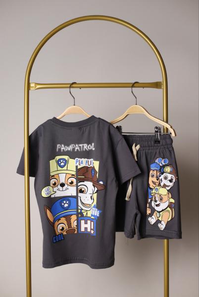 Paw Patrol Playful Sırt Baskılı Füme Şortlu Takım