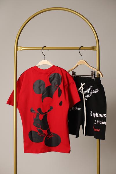 Kırmızı Mickey Mouse Yazılı Takım