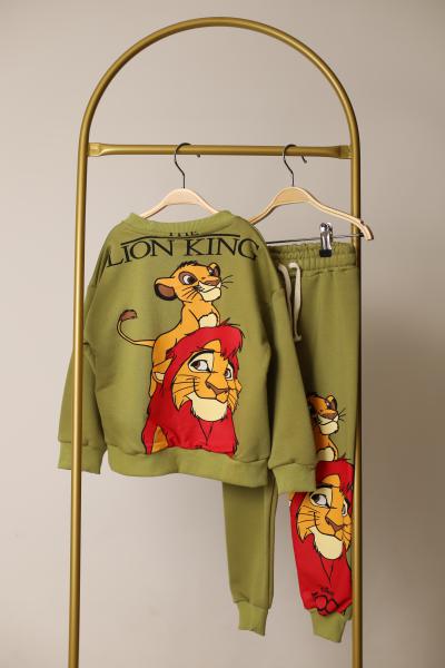 Haki The Lion King Sırt Baskılı Eşofman Takımı