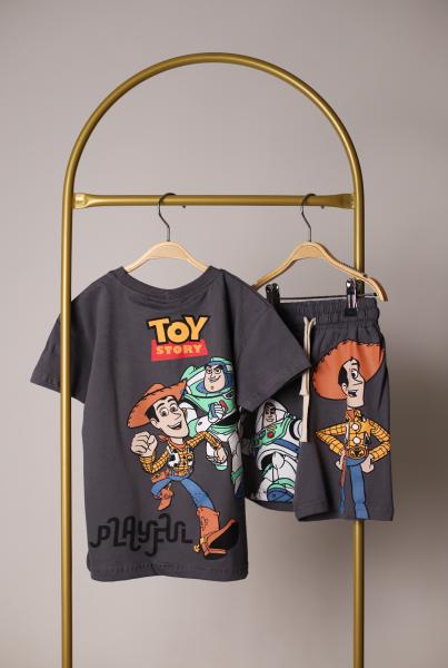 Füme Toy Story Playfun Sırt Baskılı Şortlu Takım