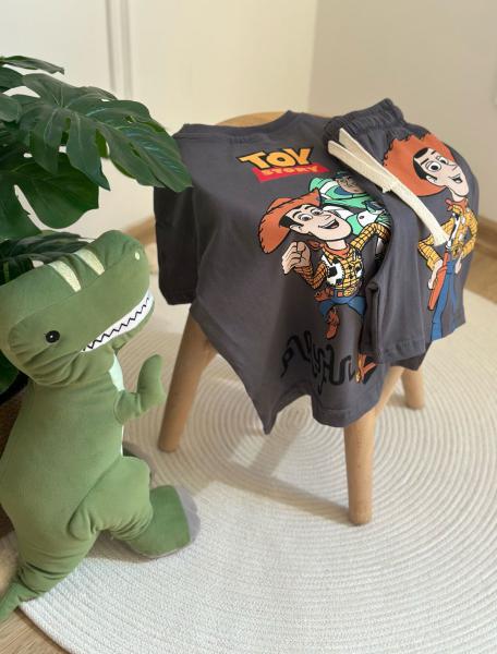 Füme Toy Story Playfun Sırt Baskılı Şortlu Takım