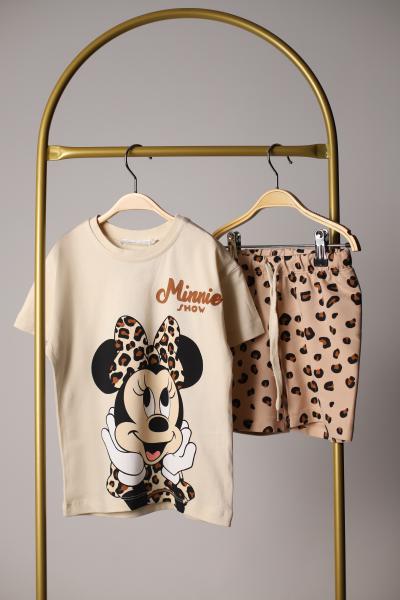 Leoparlı Mickey Şortlu Takımı