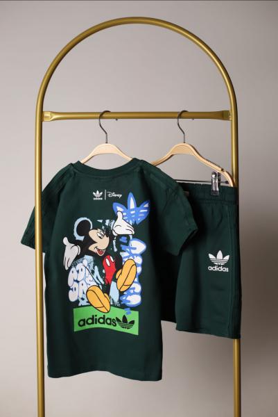 Koyu Yeşil Sporcu Mickey Şortlu Takım