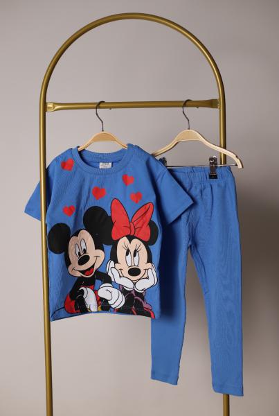 Mavi Minnie ve Mickey Love Taytlı Takım