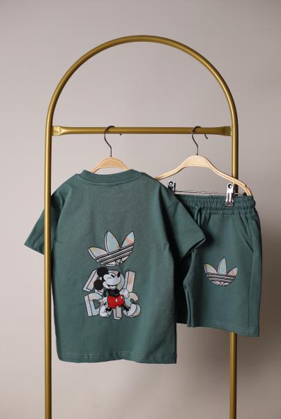 Grafiti Spor Logolu Mickey Şortlu Takım