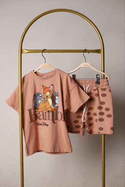 Kahverengi Bambi Şortlu Takım