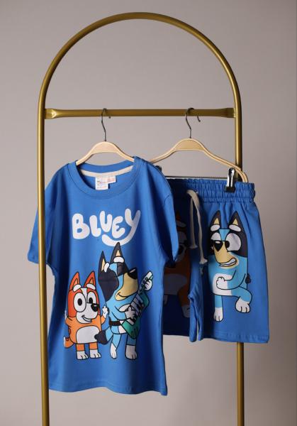 Müzikal Bluey Mavi Şortlu Takım