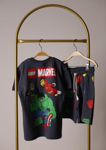 Füme Lego Marvel Şortlu Takım