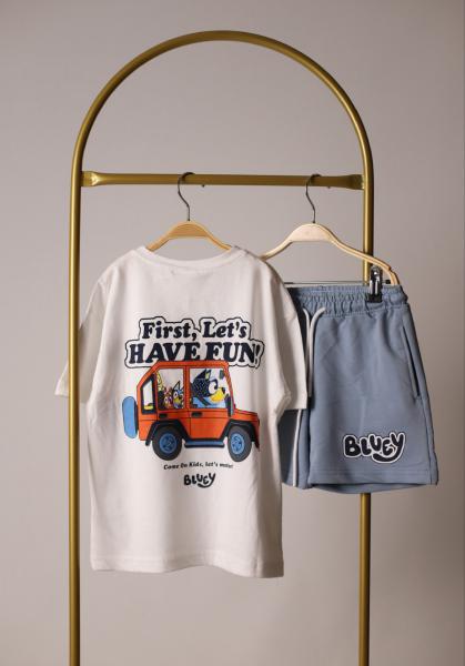 Bluey Extra Fun Mavi Şortlu Takım