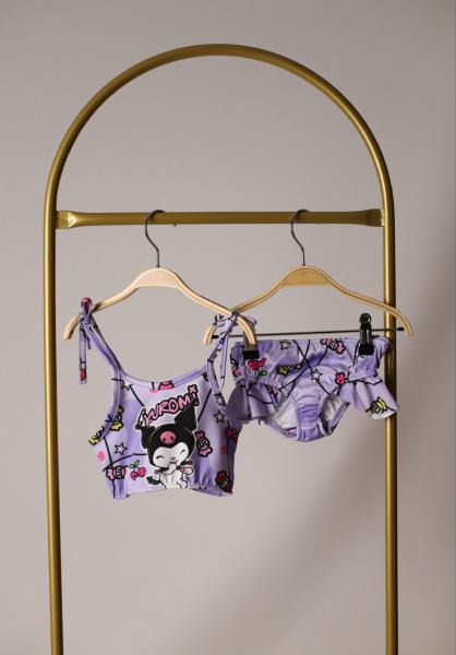Mor Kuromi Çantalı Bikini Takımı