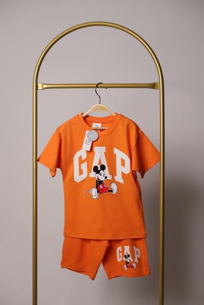 Turuncu Mickey Mouse Baskılı Çocuk Takımı