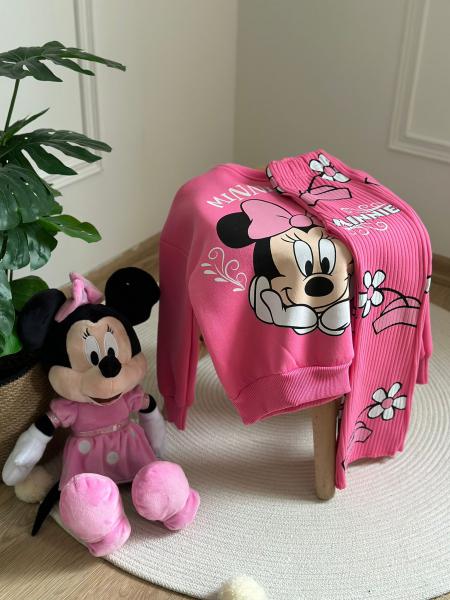 Pembe Minnie Mouse Sırt Baskılı Fitilli Takım