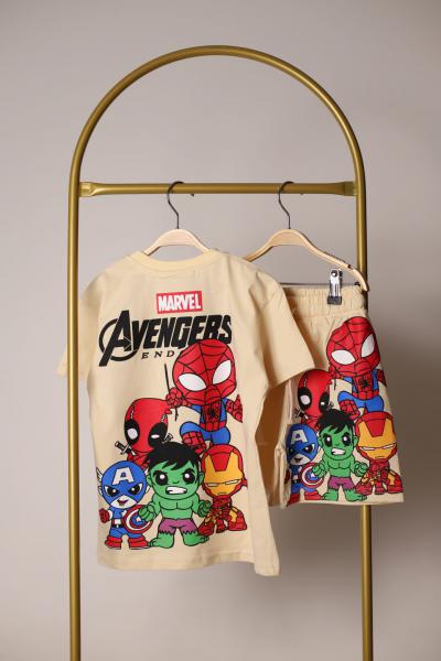 Avengers Figür Detaylı Gap Şortlu Takım