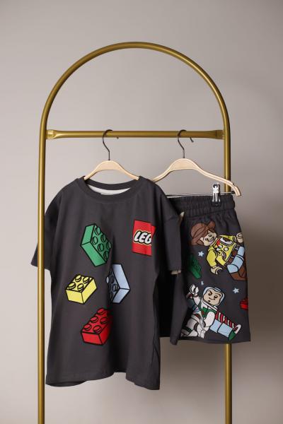 Füme Lego Play Sırt Baskılı Şortlu Takım