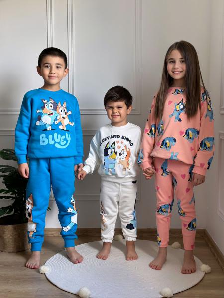 Pembe Bluey Figürlü Taytlı Takım