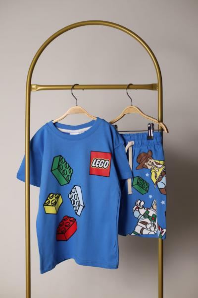 Mavi Sırt Baskılı Lego Play Şortlu Takım