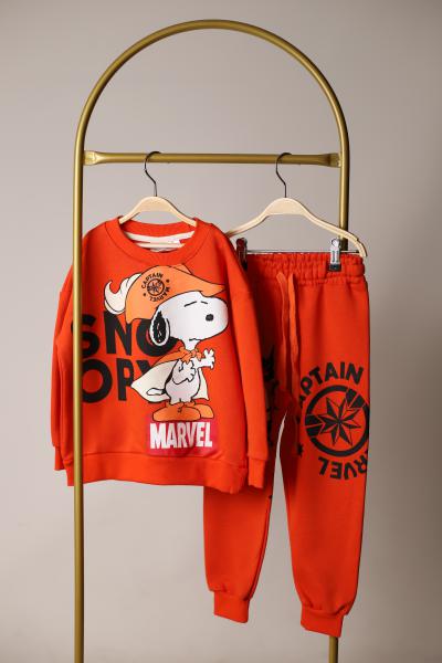 Turuncu Captain Snoopy Eşofman Takımı