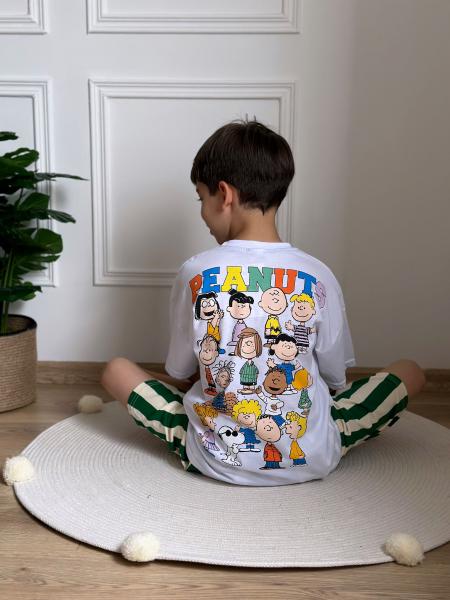 Peanuts Çizgili Şortlu Takım