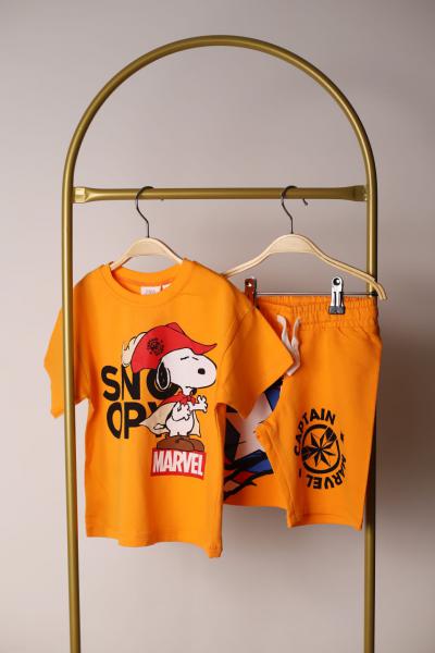 Captain Snoopy Turuncu Şortlu Takım