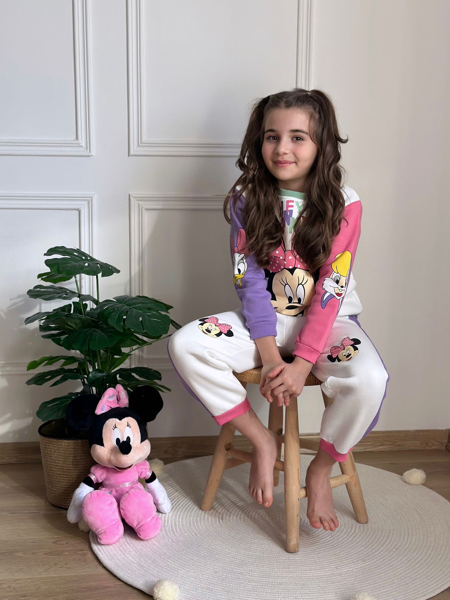 Renkli Hey Minnie Baskılı Eşofman Takımı